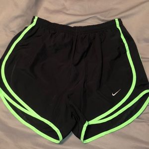 black & neon green nike shorts